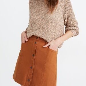 Madewell Size 0 Button-Front A-Line Pocket Mini Skirt